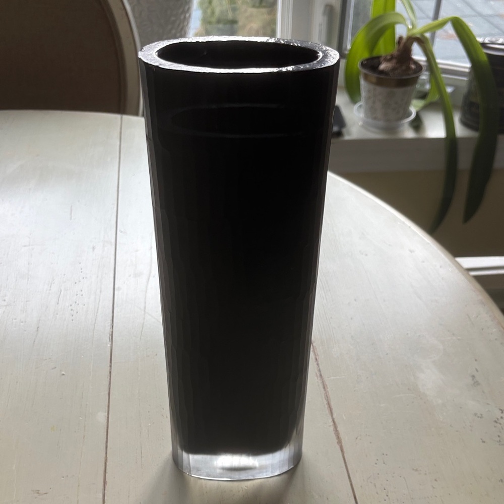 Elegant Black Glass Vase